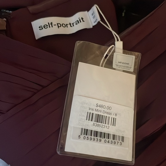 NWT Self Portrait Iris Crepe Mini Dress - Picture 4 of 6